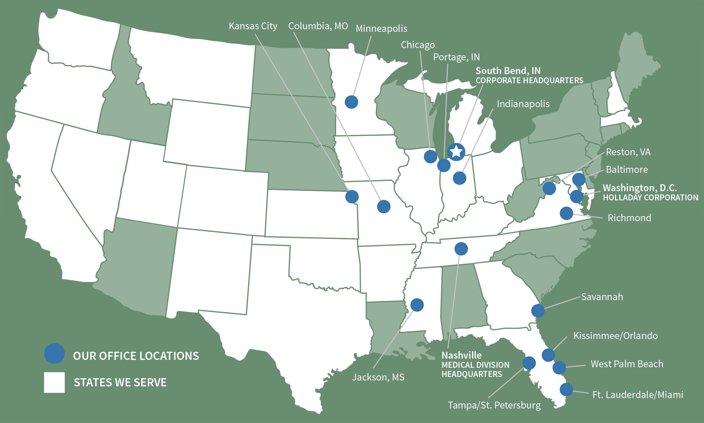 Holladay Properties Location Map