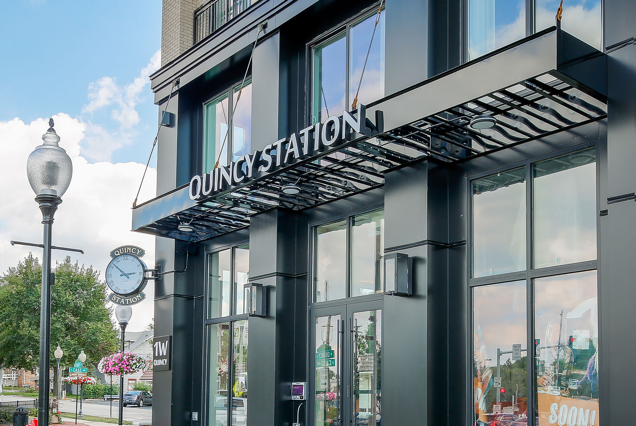 Quincy Station Front Sign & Clock