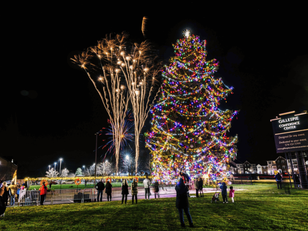 America's Tallest FreshCut Christmas Tree Displayed in South Bend, IN